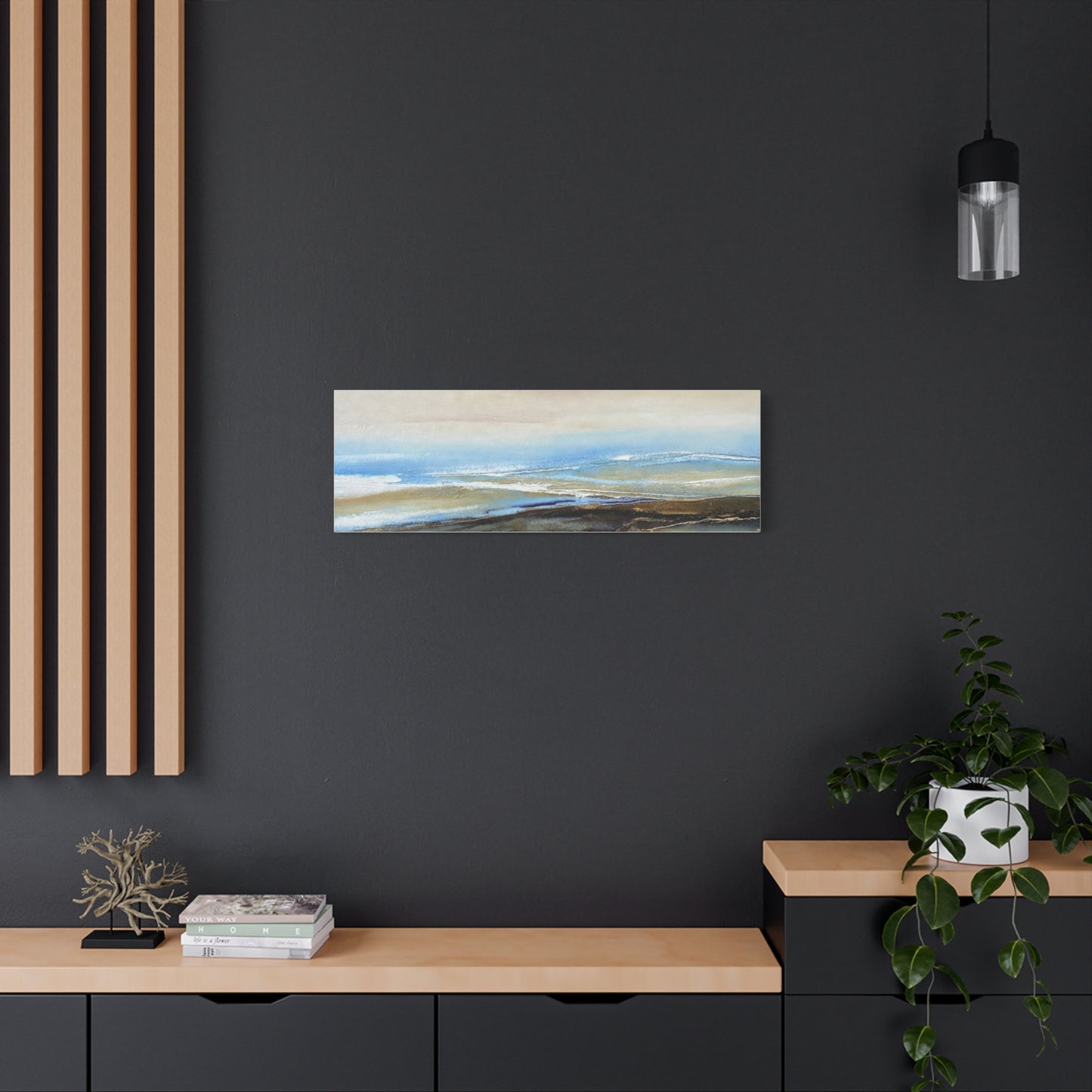Coastal Abstract Matte Canvas Wall Art — Serene Ocean Horizon Stretch