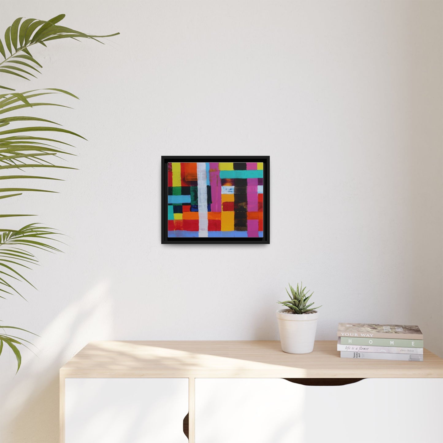 Farbfeld Malerei (Acryl) by Unknown Artist Matte Framed Canvas Wall Art Print