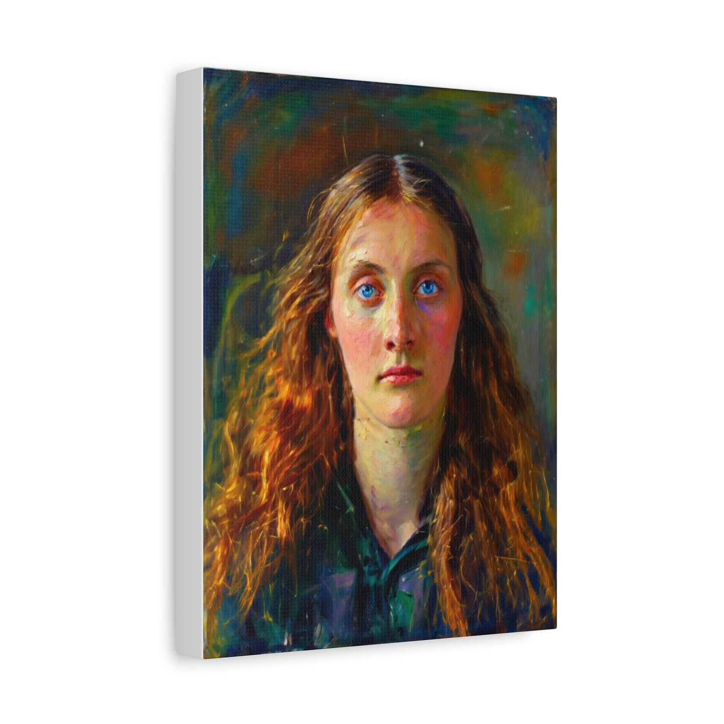 Portrait Canvas Print — Victorian Woman Oil Painting on Stretched Matte Canvas
