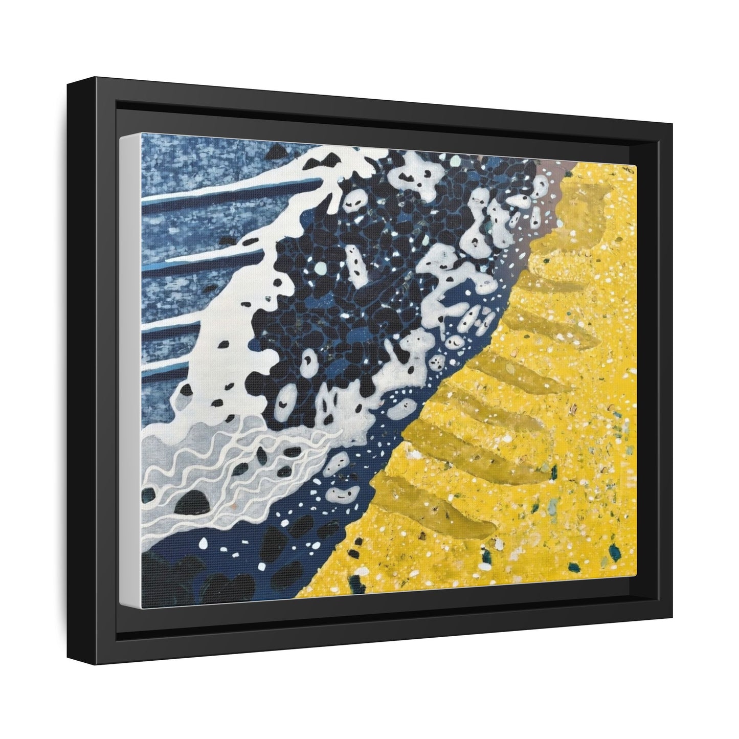 Framed Abstract Ocean & Sand Matte Canvas Print