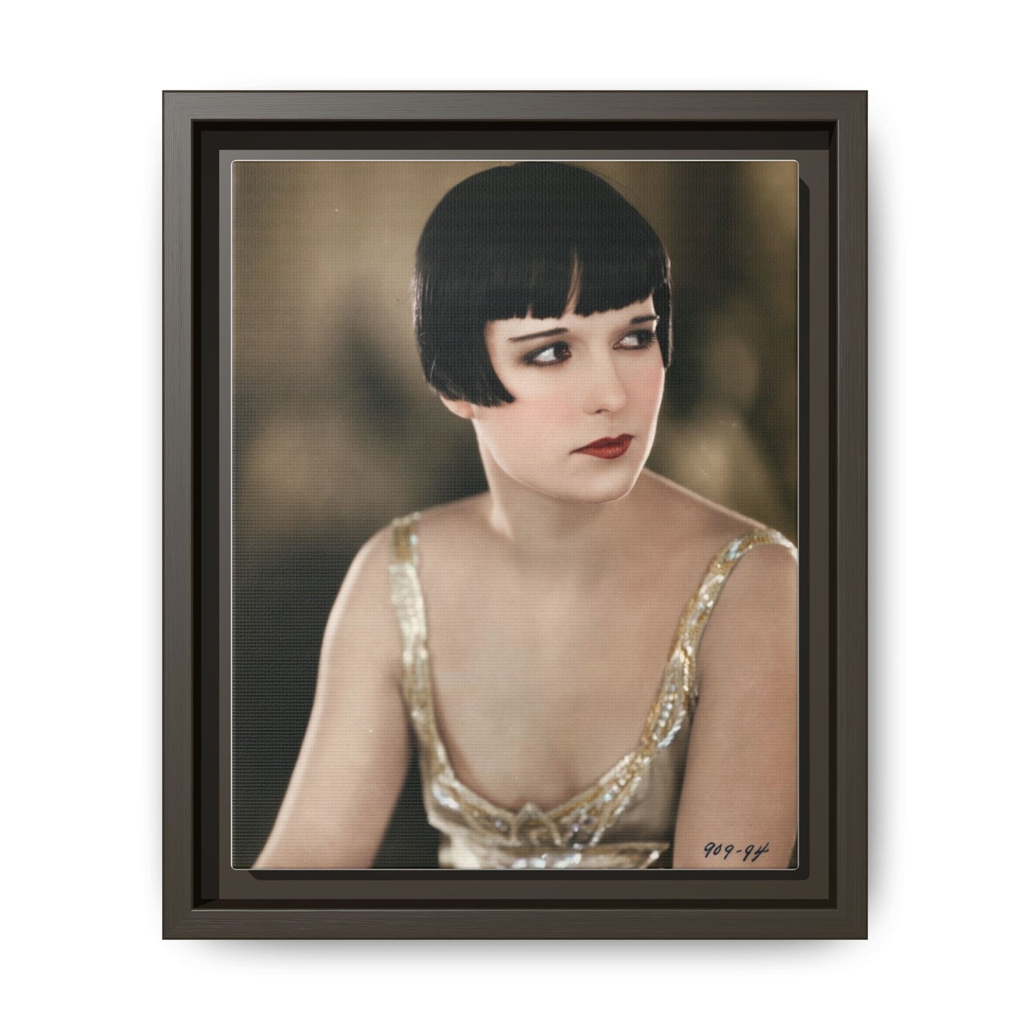 Vintage Louise Brooks Portrait Matte Canvas Framed Wall Art