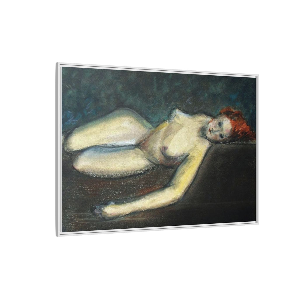 Lying nude by Paul Gosselin Framed Matte Canvas Wall Art Print