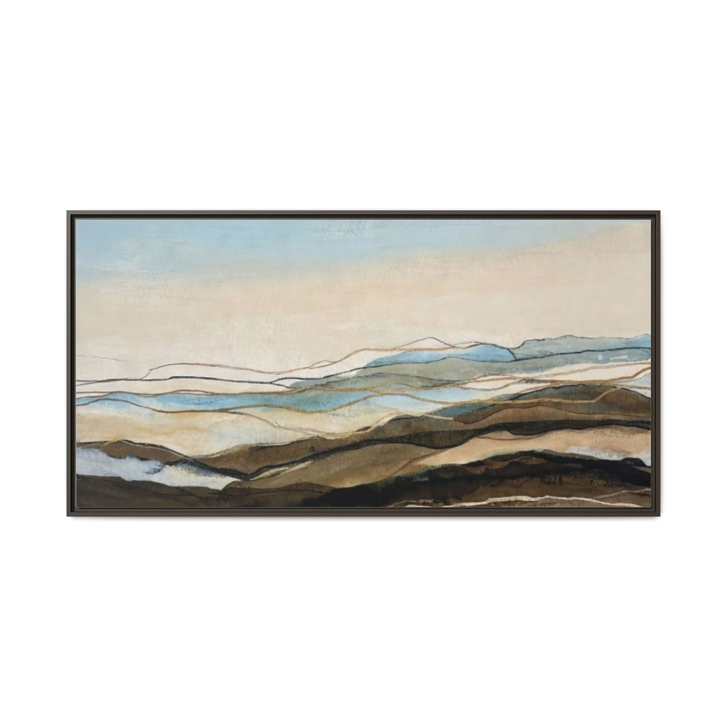 Framed Matte Canvas Print — Abstract Coastal Landscape Wall Art