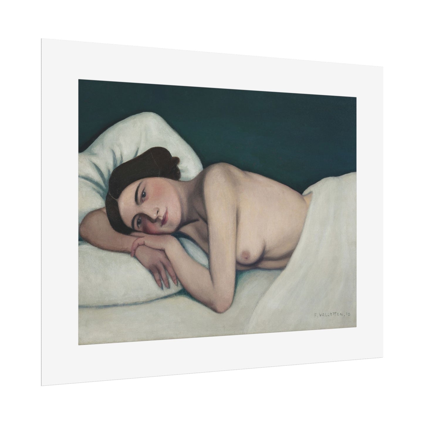 Nu au lit by Félix Vallotto  Wall Art Print