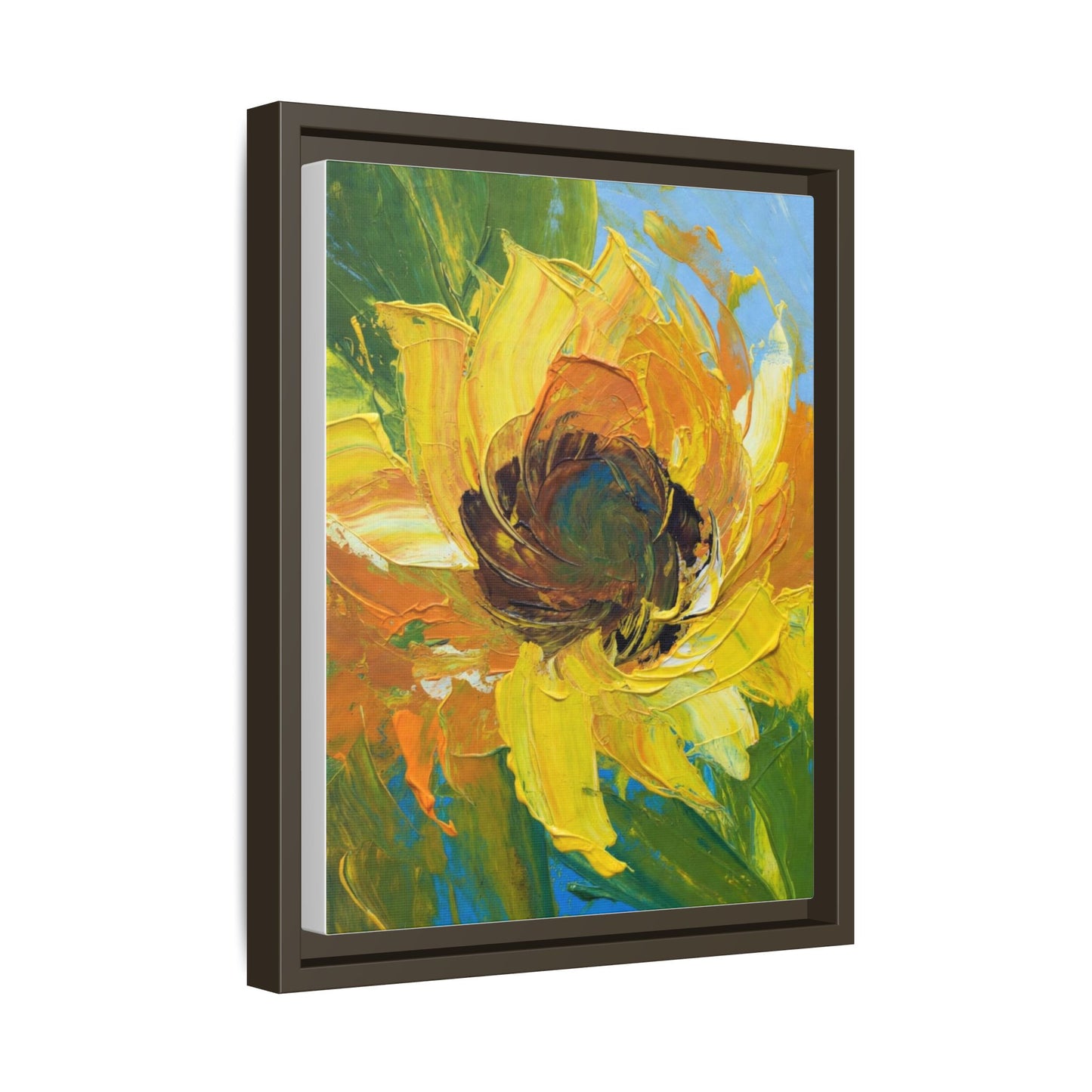 Framed Sunflower Abstract Matte Canvas Print