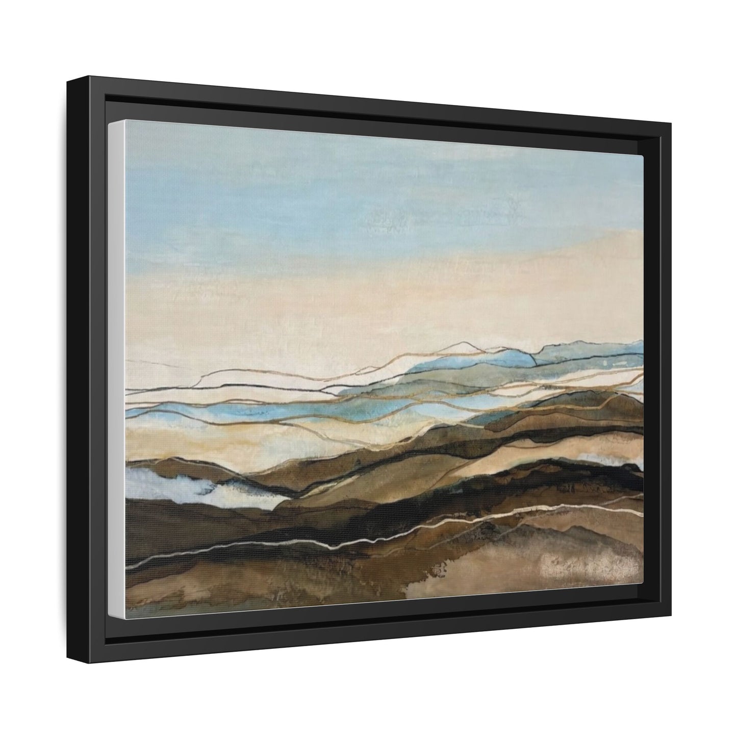 Framed Matte Canvas Print — Abstract Coastal Landscape Wall Art