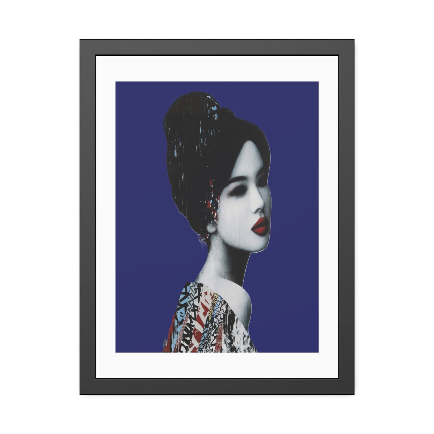 Geisha Portrait - Framed Paper Posters