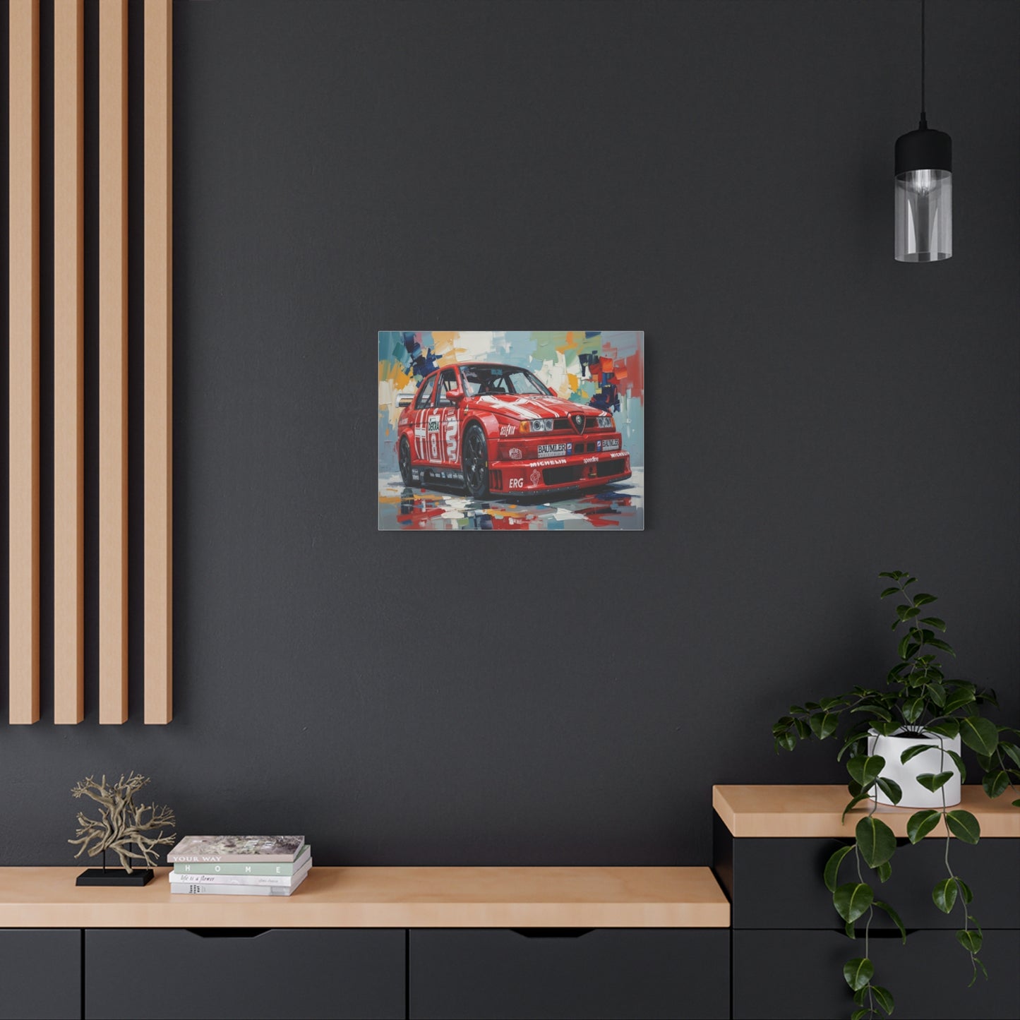 Racing Alfa Romeo Canvas Print — Red Race Car Stretched Wall Art
