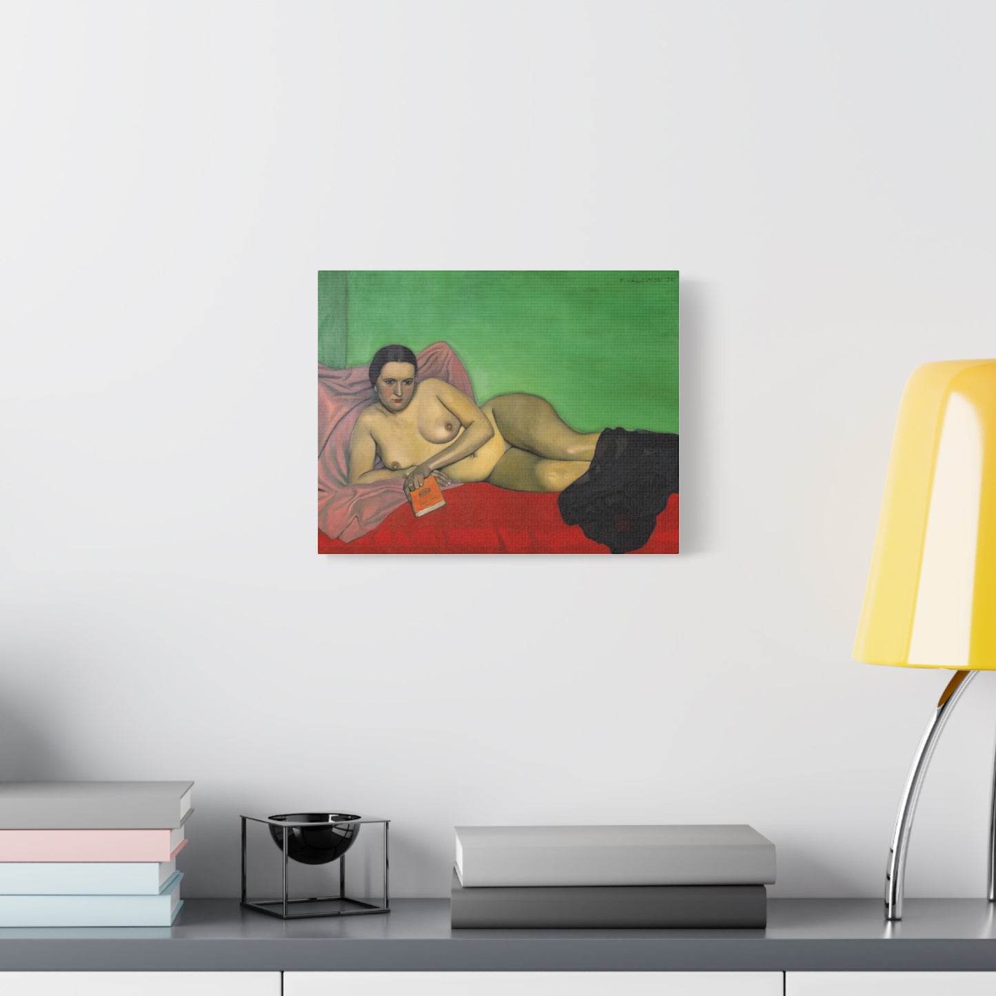 Femme nue tenant un livre by Félix Vallotton Matte Canvas Wall Art Print