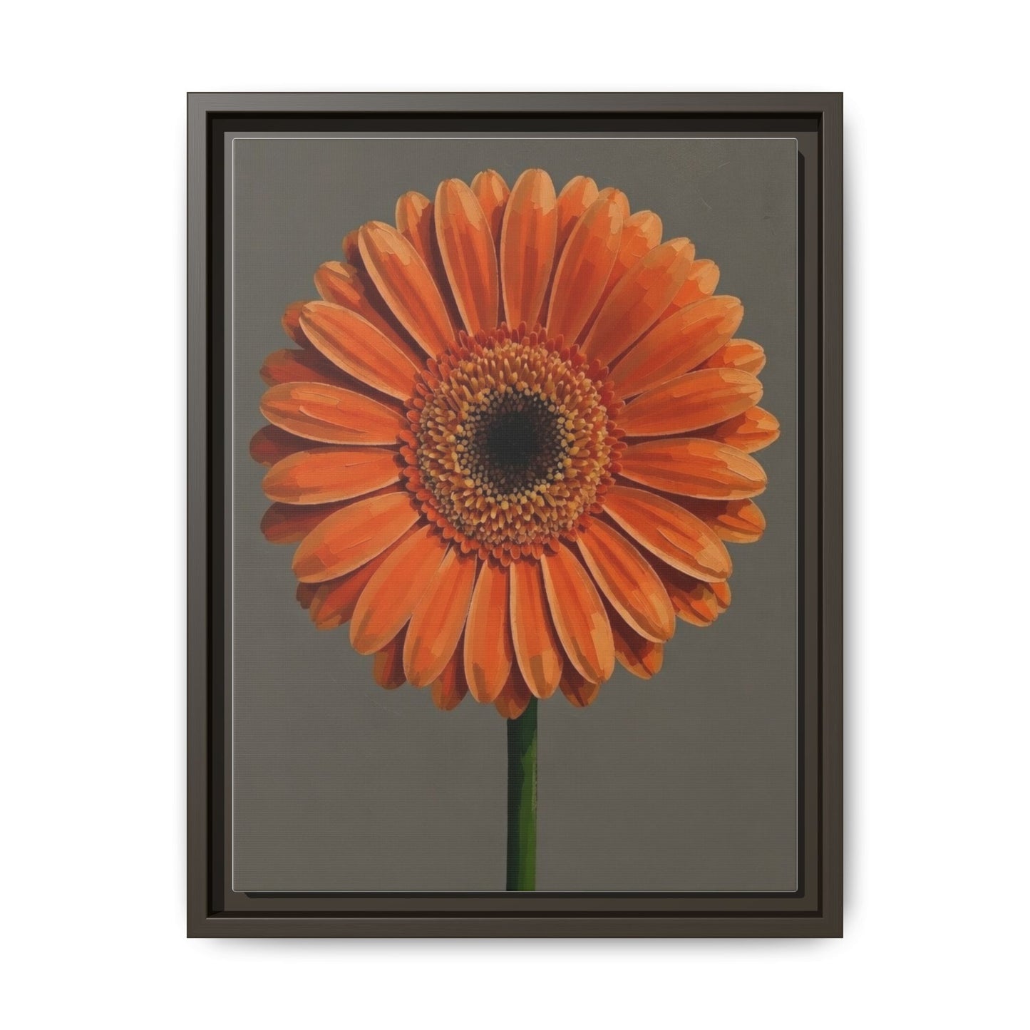 Orange Gerbera Daisy Matte Canvas Print (Framed)