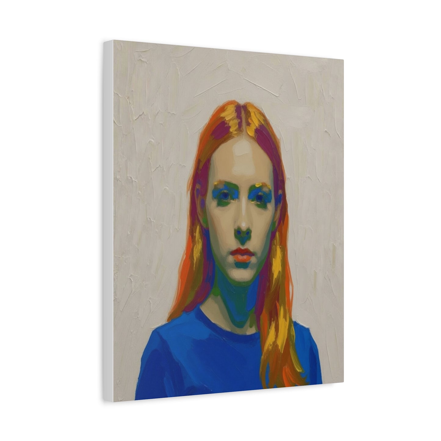 Modern Pop Portrait Canvas — Colorful Woman Matte Stretched Wall Art