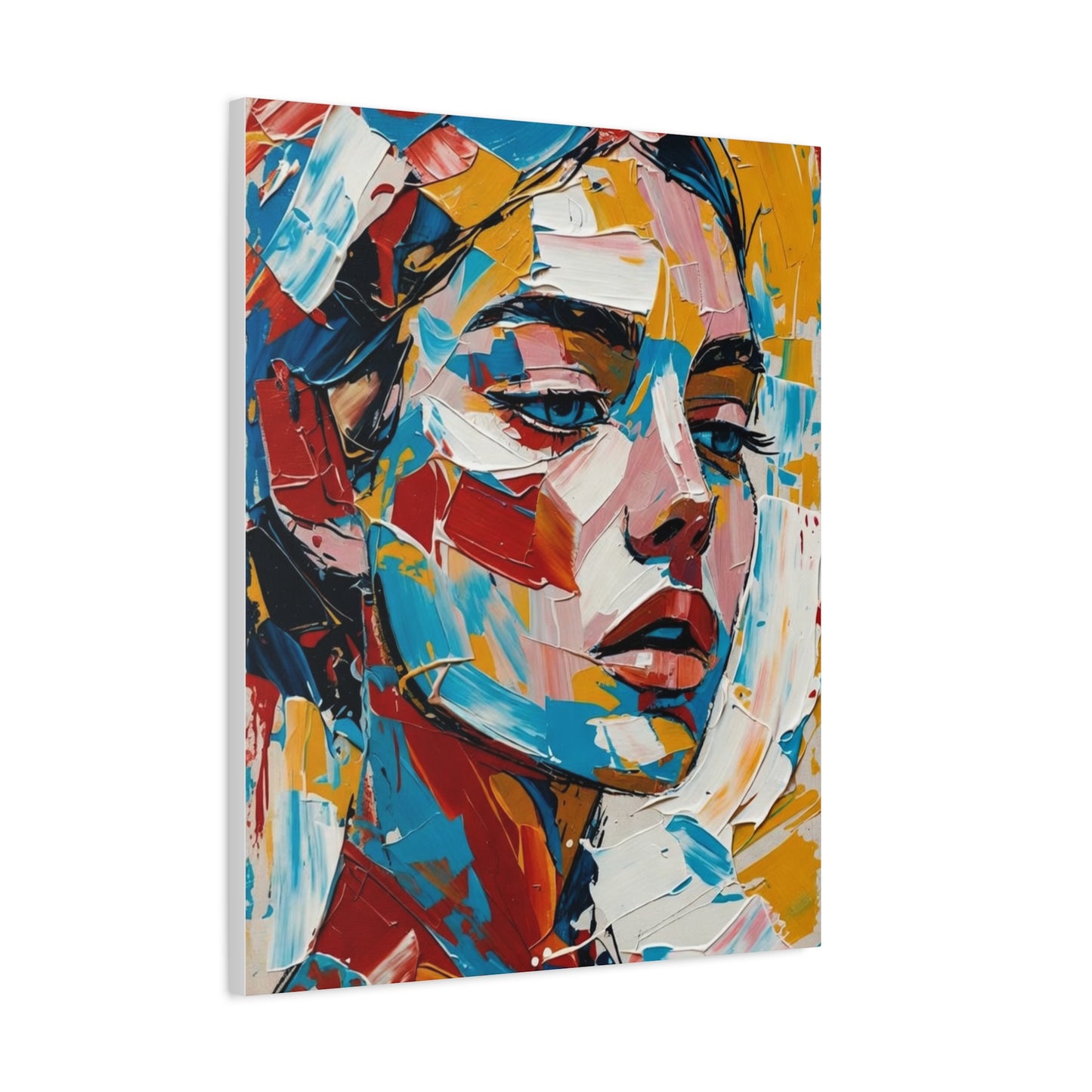 Abstract Colorful Portrait Matte Canvas Print — Modern Stretched Wall Art