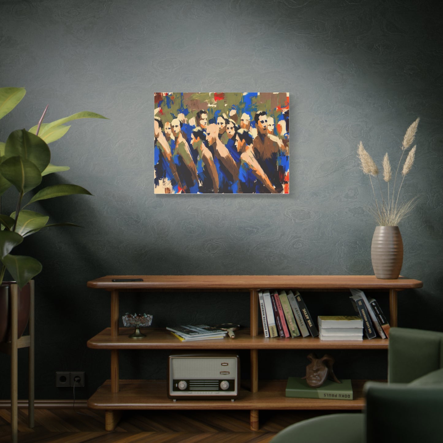 Abstract Crowd Painting Canvas Print — Stretched Matte Wall Art