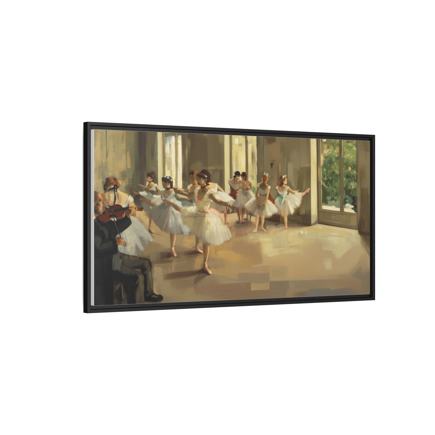 Framed Matte Canvas Print — Ballet Class Scene (Impressionist Dancers)