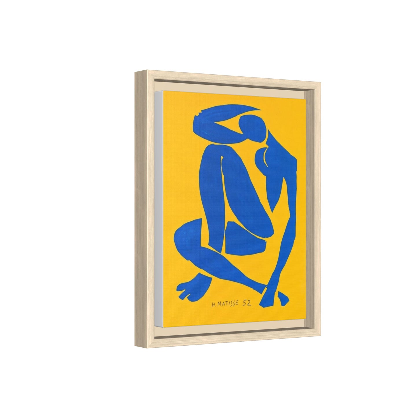 Abstract Blue Nude Matte Canvas Wall Art, Framed