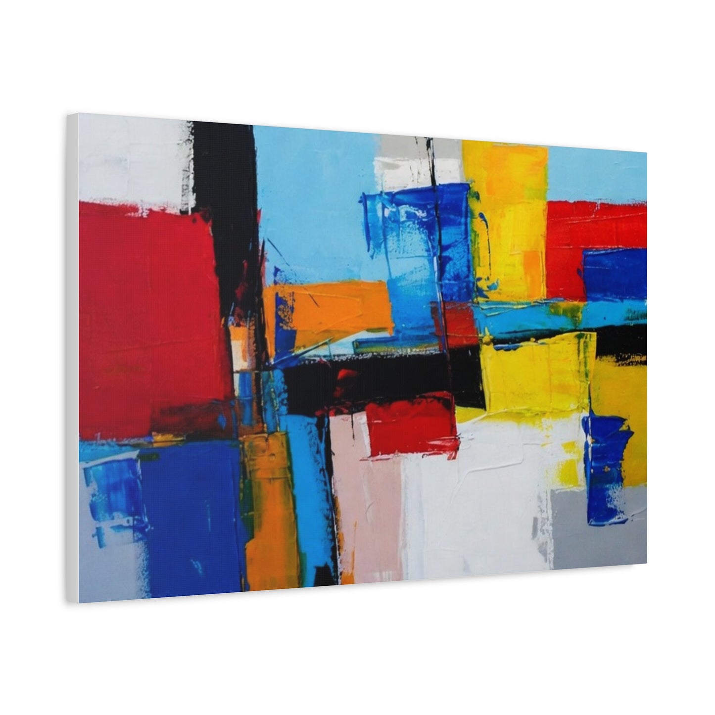 Abstract Color Block Canvas Print — Modern Geometric Wall Art
