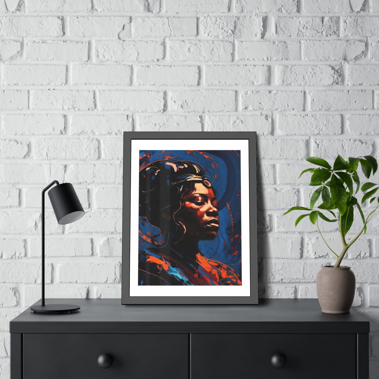 Framed Art Poster — Bold Abstract Portrait Wall Art