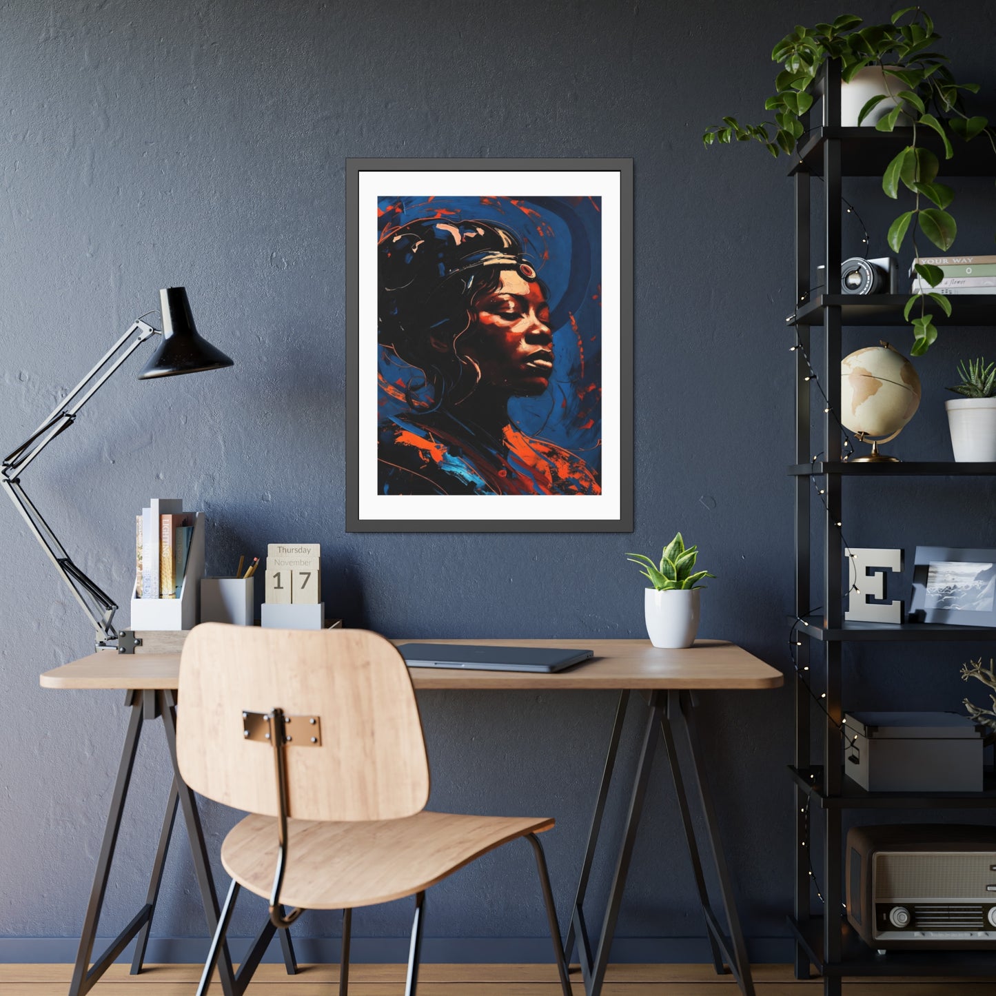 Framed Art Poster — Bold Abstract Portrait Wall Art