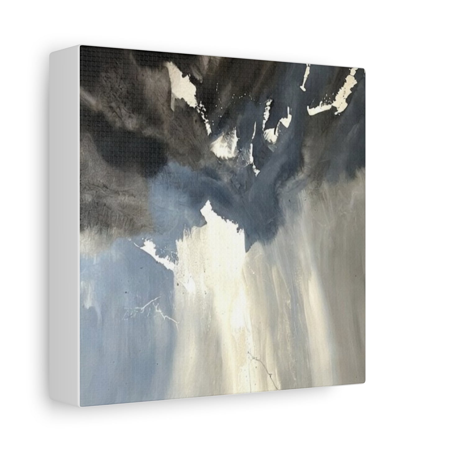 Abstract Storm Canvas Print — Dramatic Blue & Gray Matte Wall Art