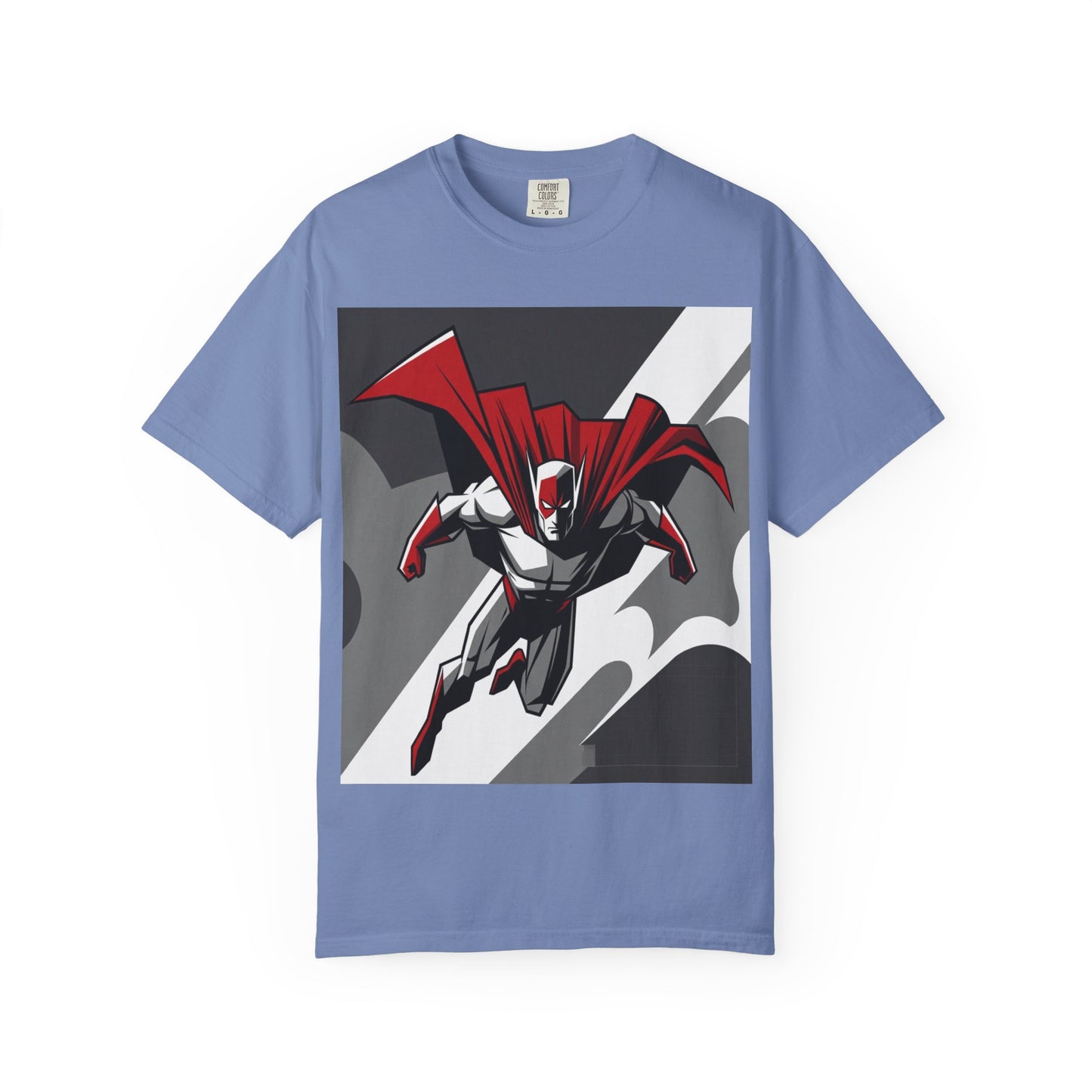 Superhero Action T-Shirt — Red Cape Comic Graphic Tee