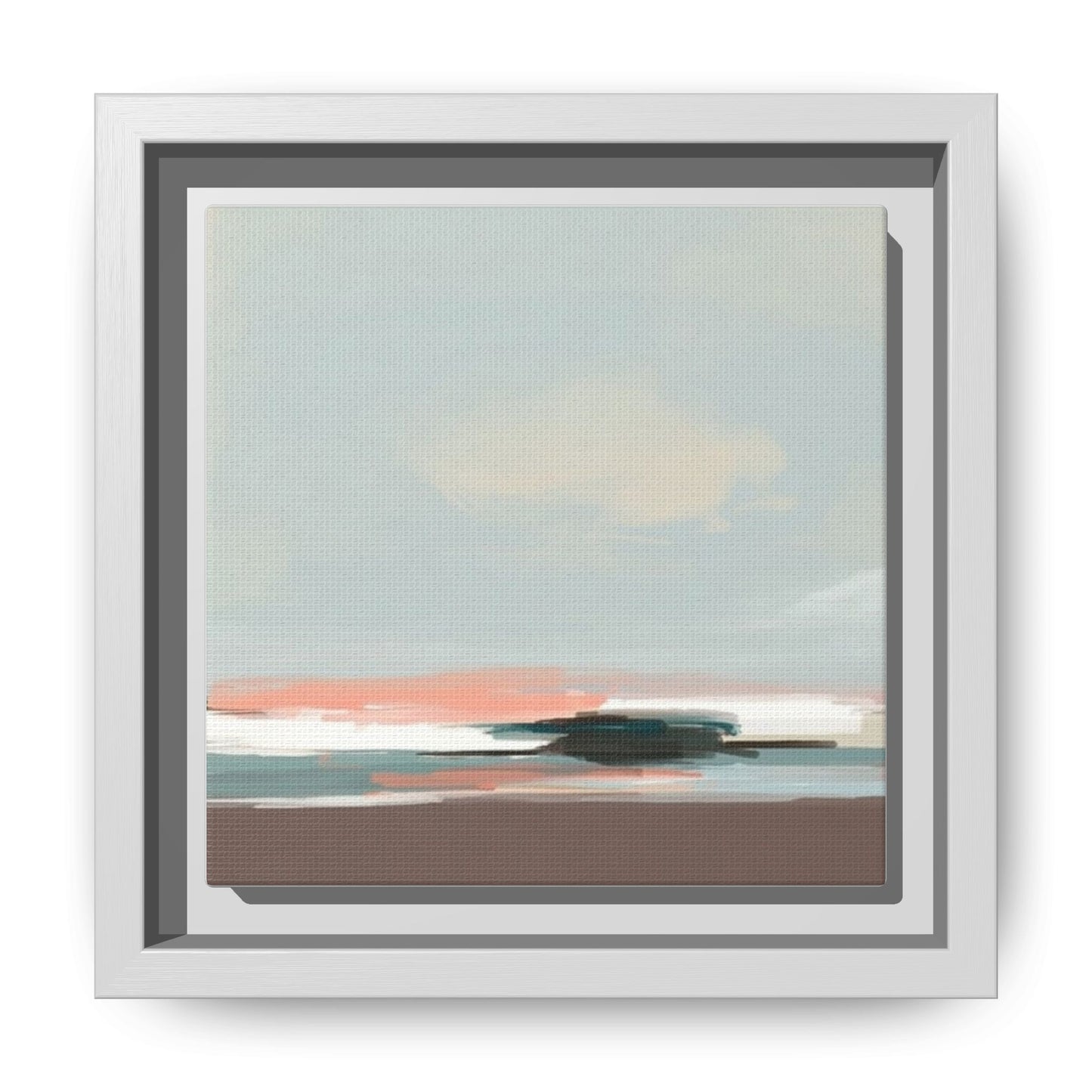 Framed Matte Canvas Print — Soft Coastal Abstract Landscape