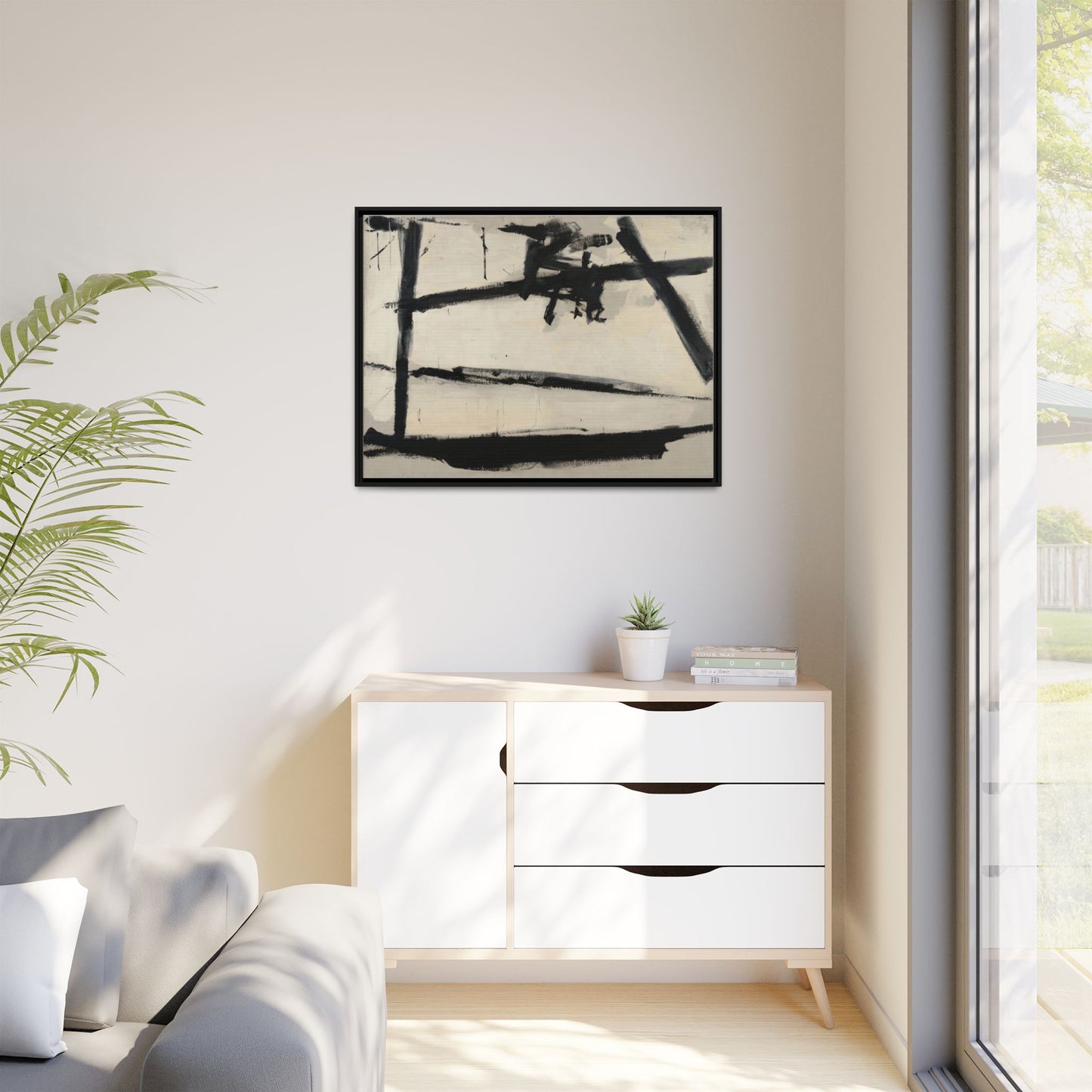 Painting Number 2 by Franz Kline Framed Abstract Canvas Art Print