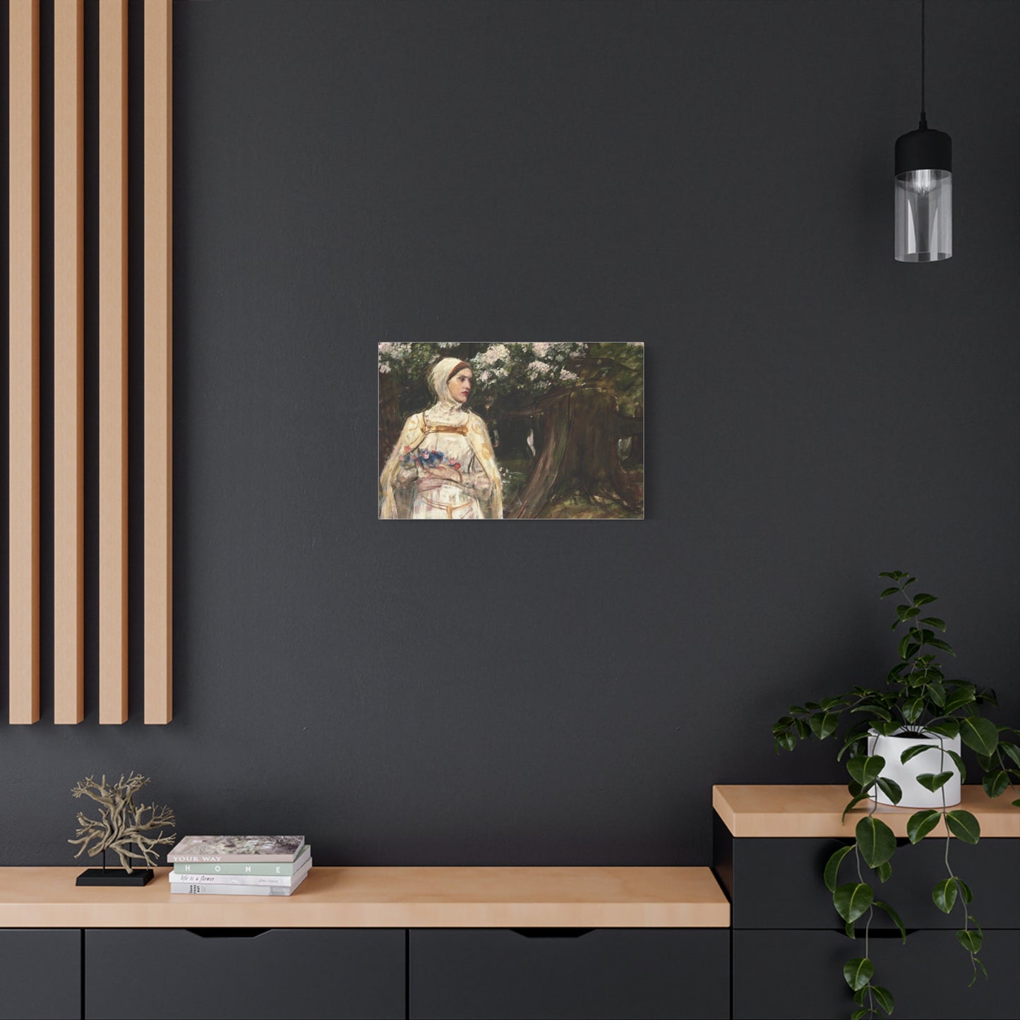 Matilda (formerly called Beatrice) by John William Waterhouse Matte Canvas Wall Art Print