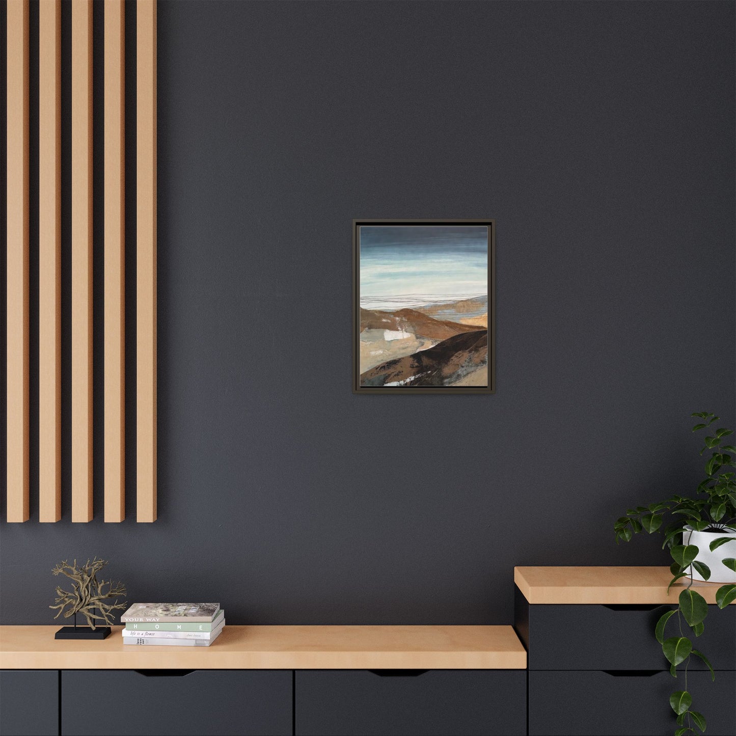Framed Matte Canvas Art — Serene Abstract Landscape