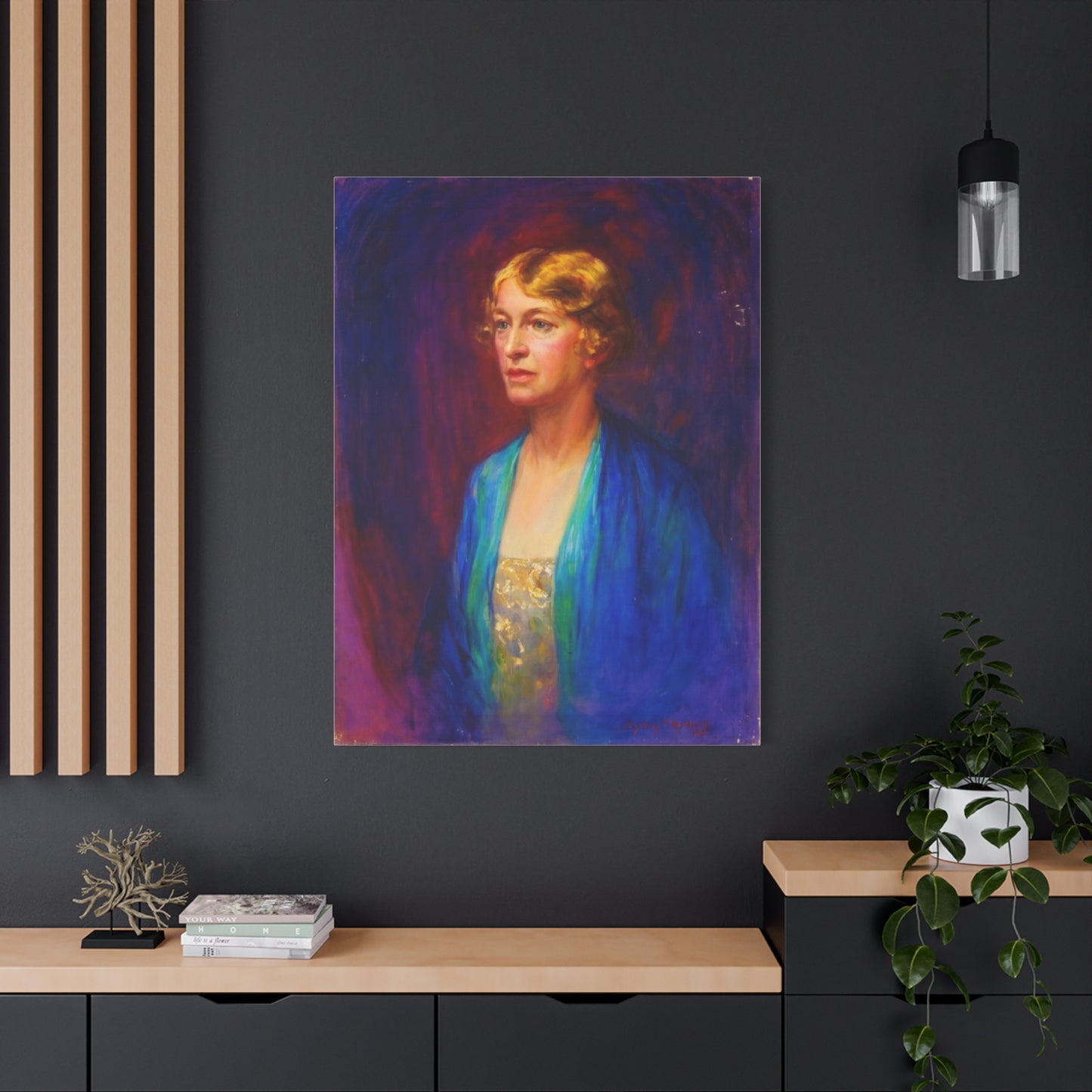 Vintage Portrait Matte Canvas Print — Elegant Early 20th‑Century Woman Wall Art