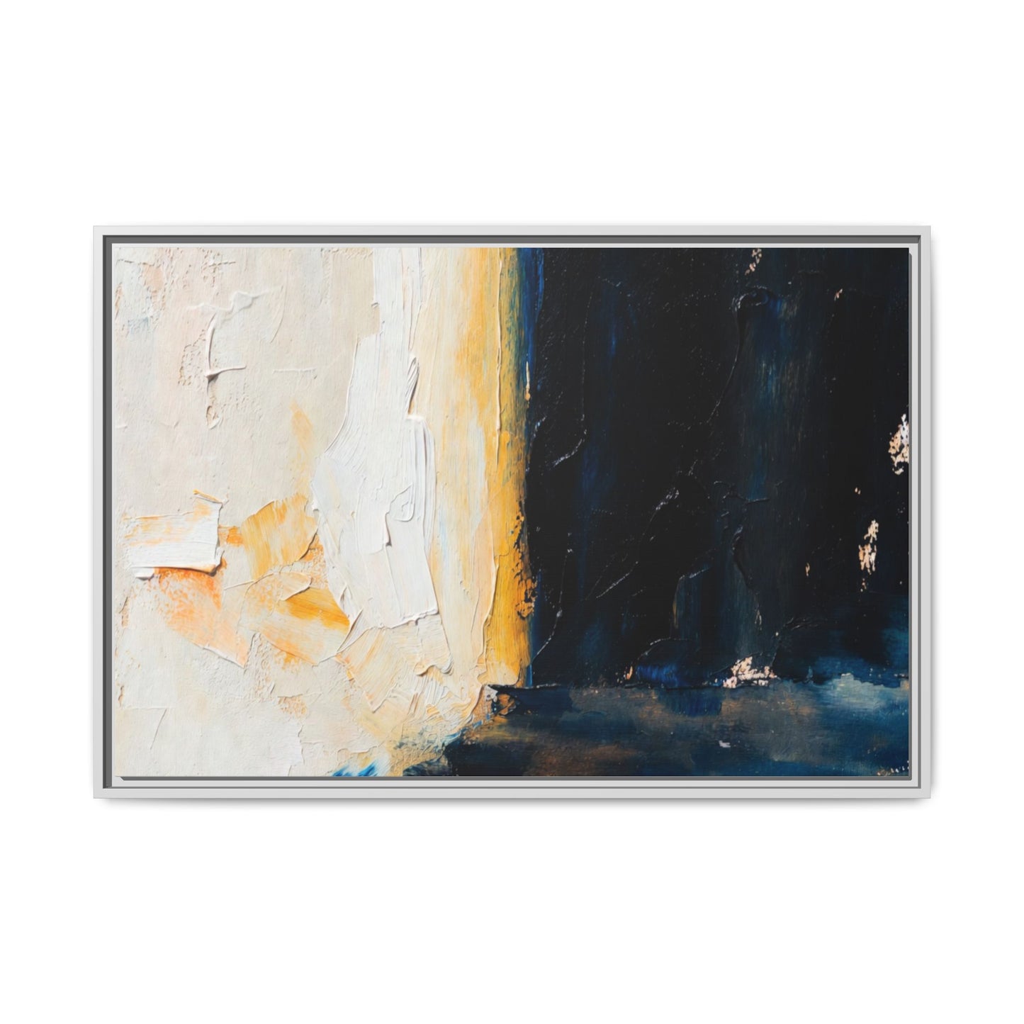 Abstract Coastal Texture Framed Canvas Art — Matte Multi-Color Wall Print