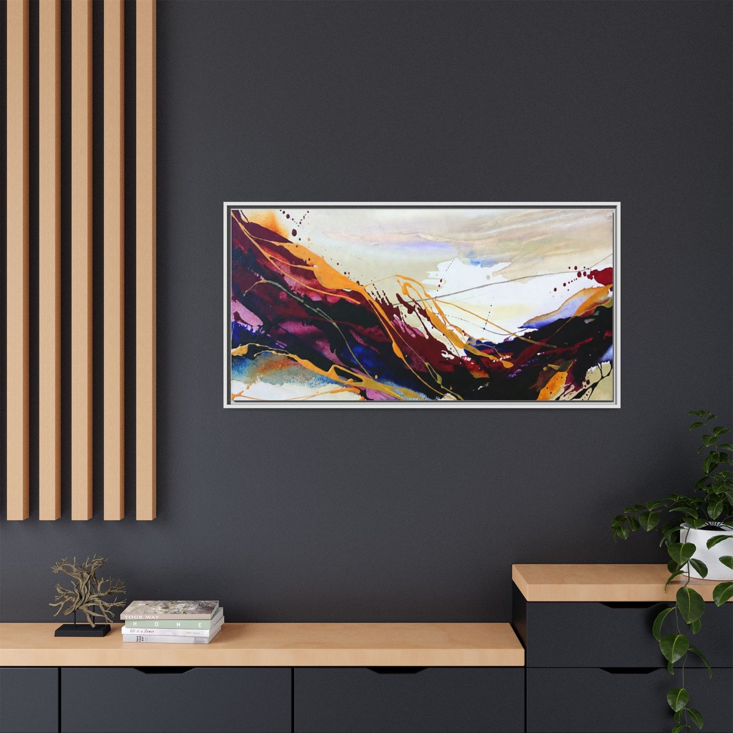 Abstract Flow Matte Canvas Framed Wall Art