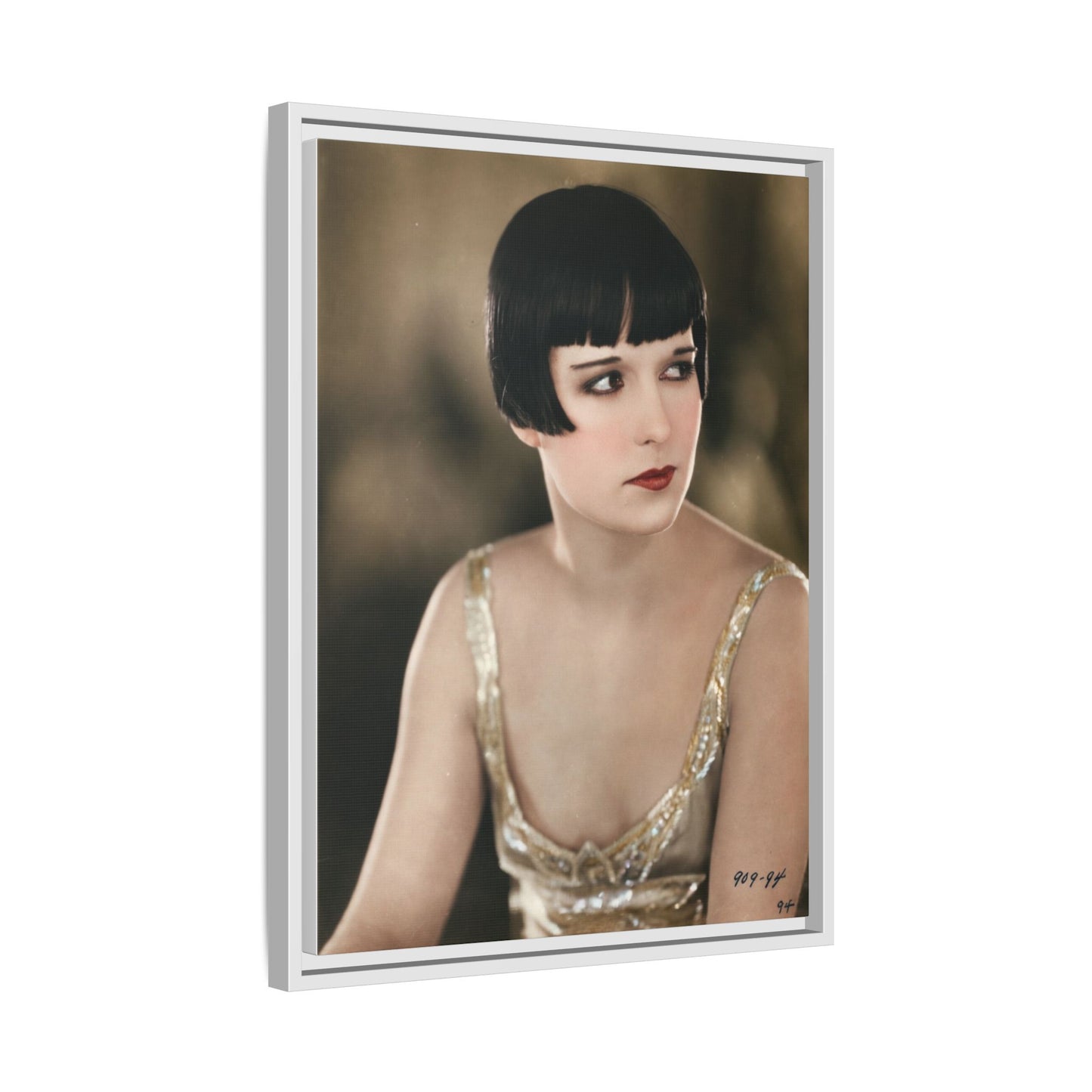 Vintage Louise Brooks Portrait Matte Canvas Framed Wall Art