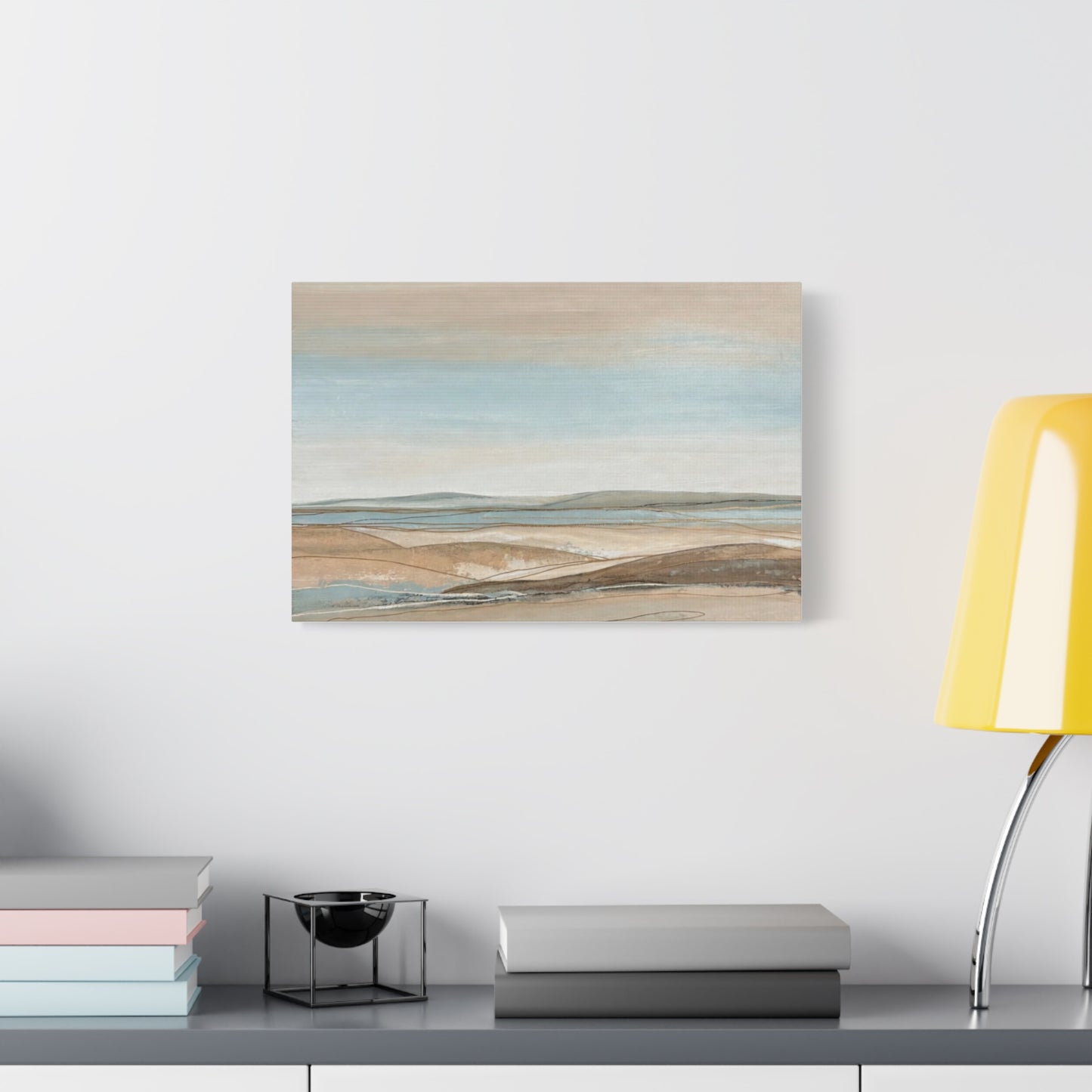 Coastal Pastel Landscape Canvas — Matte Stretched Wall Art