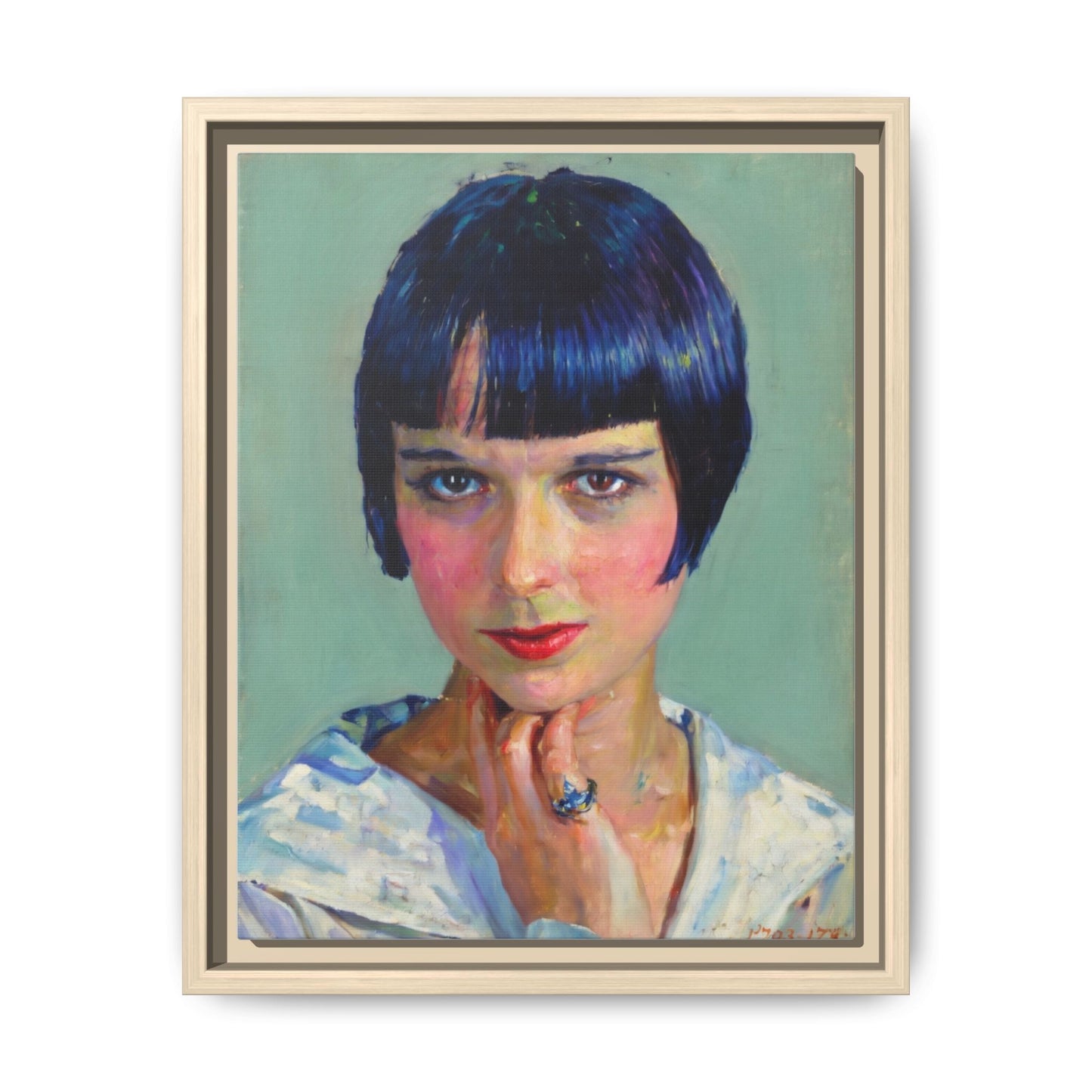 Framed Matte Canvas Portrait Print — Vintage Flapper Woman