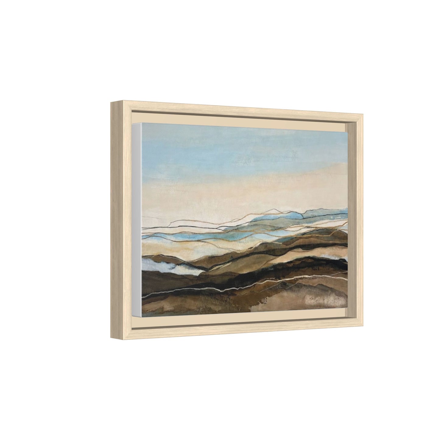 Framed Matte Canvas Print — Abstract Coastal Landscape Wall Art