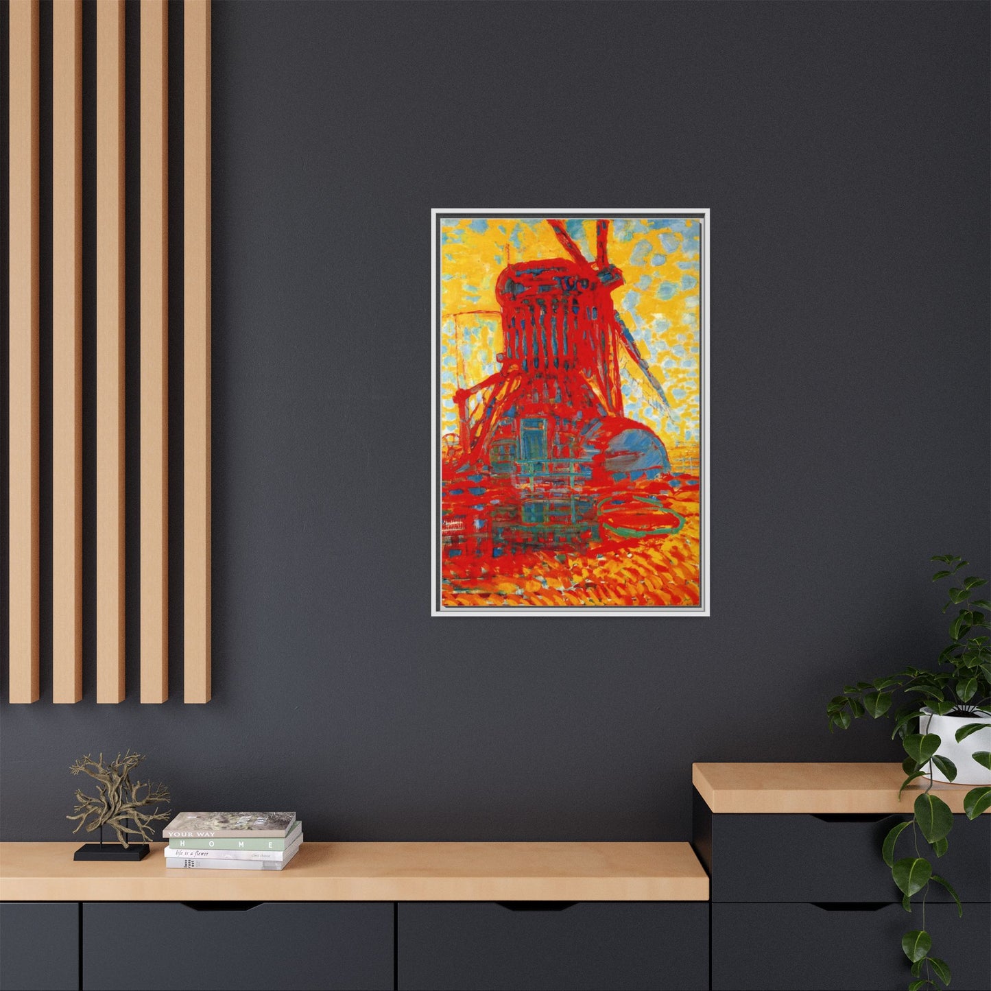 Mill by Sunlight by Piet Mondrian Matte Framed Canvas Wall Art Print