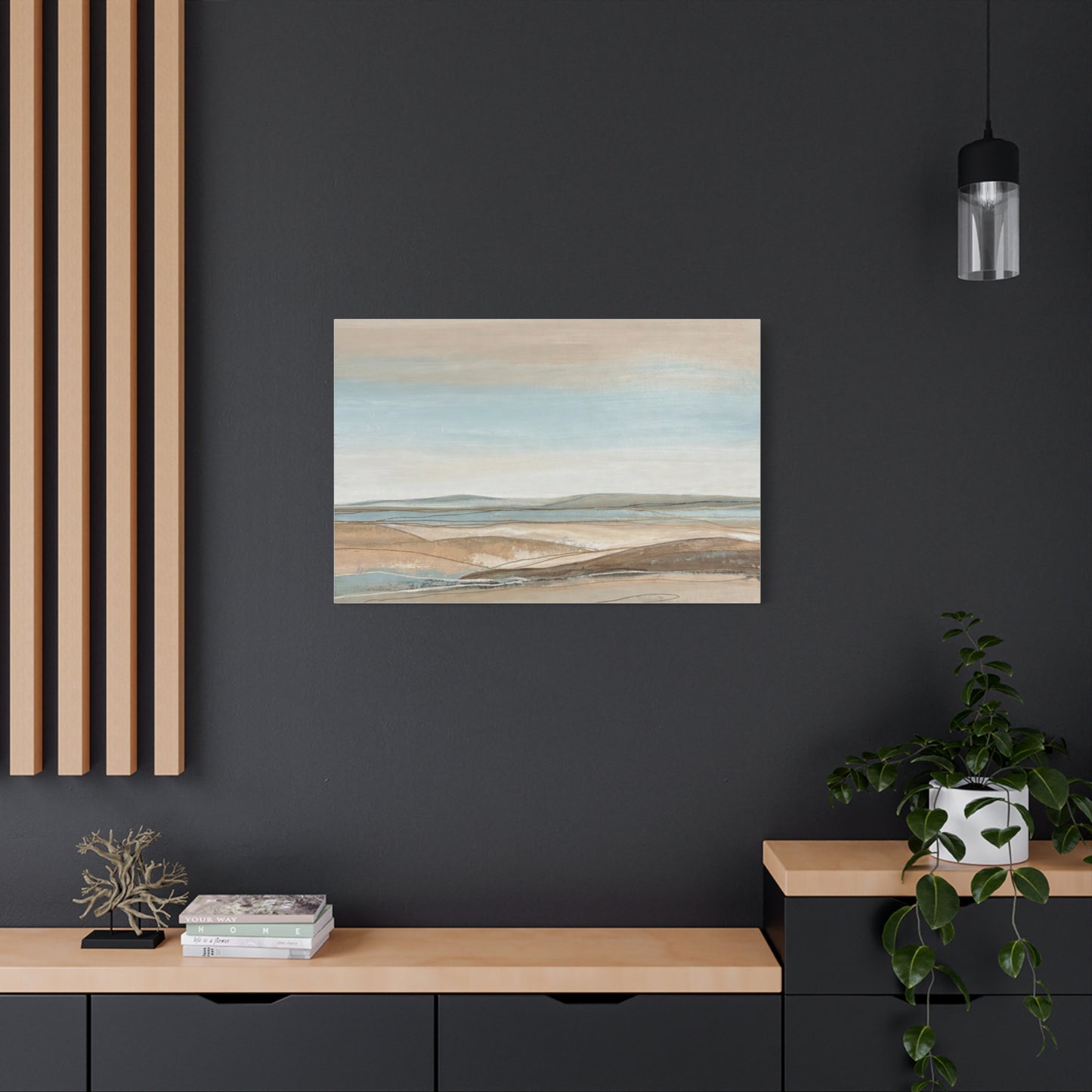 Coastal Pastel Landscape Canvas — Matte Stretched Wall Art