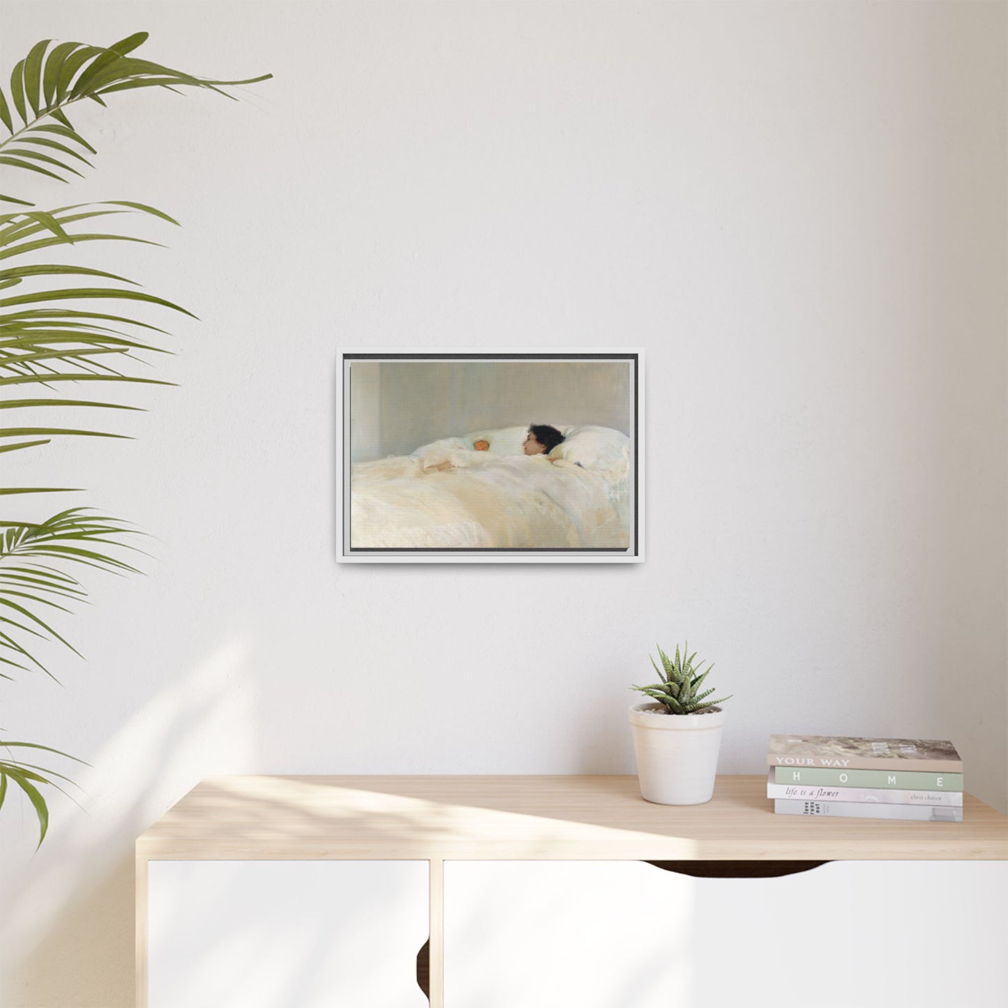 Mother by Joaquin Sorolla y Bastida Framed Matte Canvas Wall Art Print
