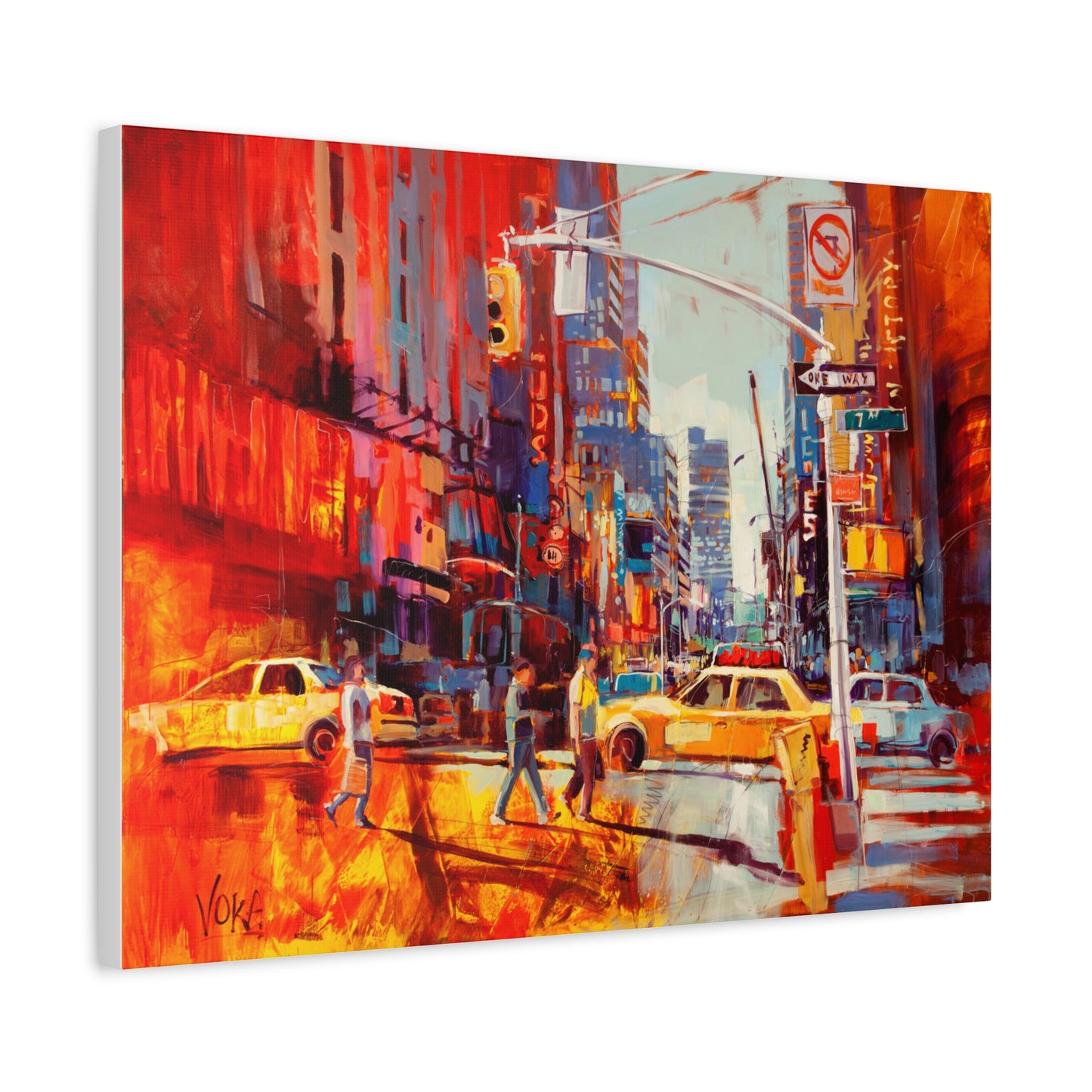 New York 7th AV attributed to Voke Canvas Wall Art — Matte Stretched Canvas