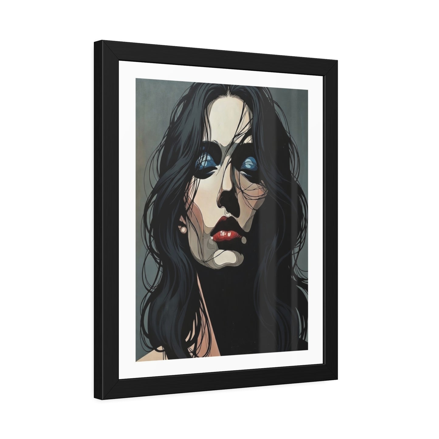 Framed Poster — Moody Portrait Art Print (Dark Feminine Wall Decor)
