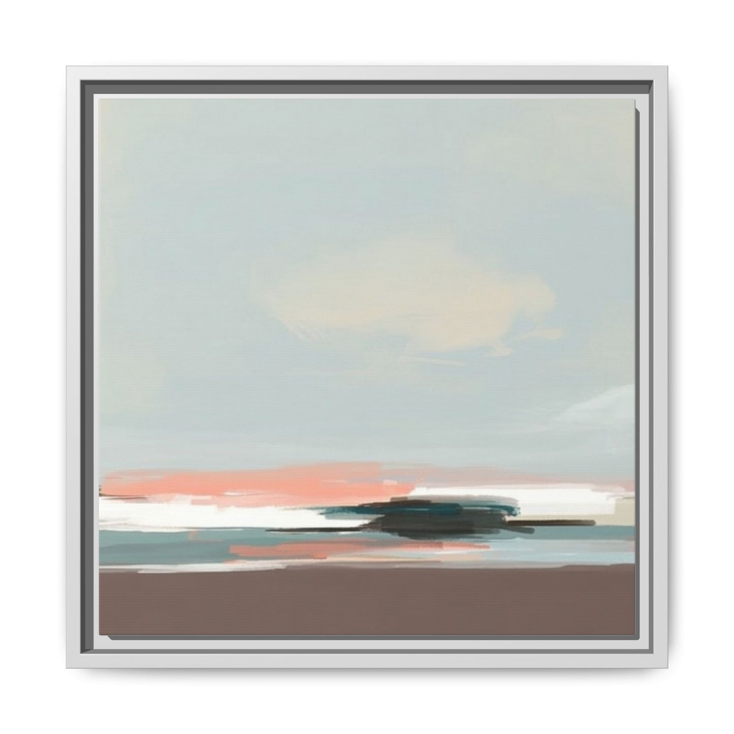 Framed Matte Canvas Print — Soft Coastal Abstract Landscape