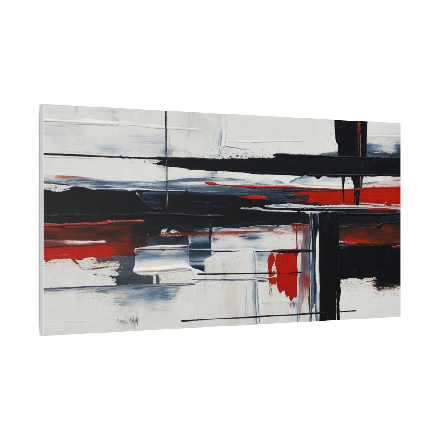 Abstract Red & Black Modern Canvas Art — Matte Stretched 1.25"