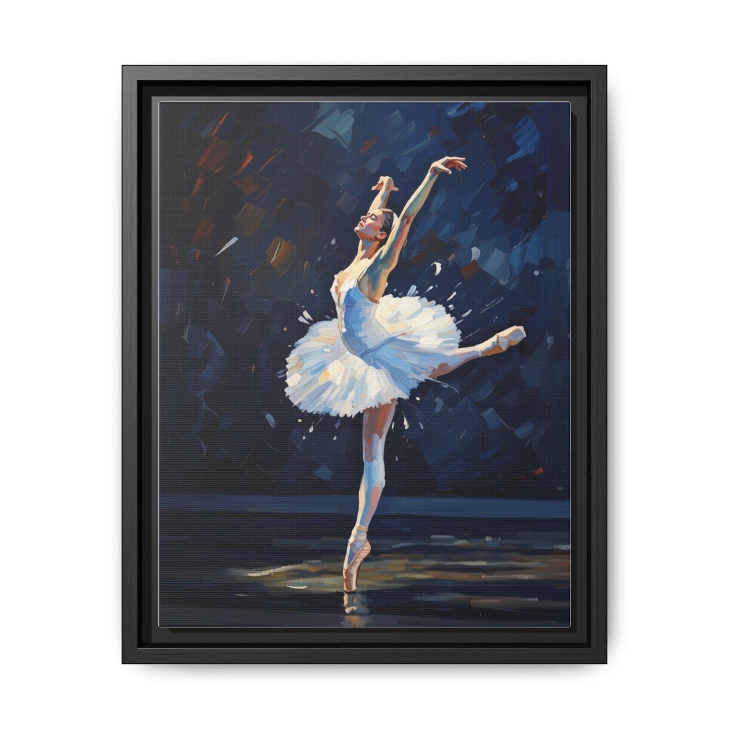 Ballerina Ballet Canvas Print — Framed Matte Wall Art