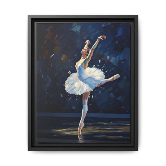Ballerina Ballet Canvas Print — Framed Matte Wall Art