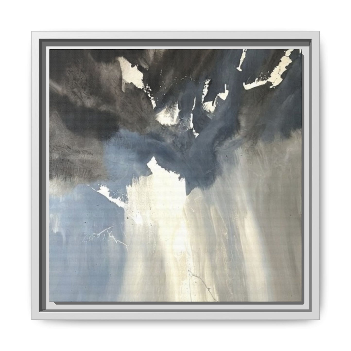 Framed Matte Canvas Art — Moody Abstract Sky Painting