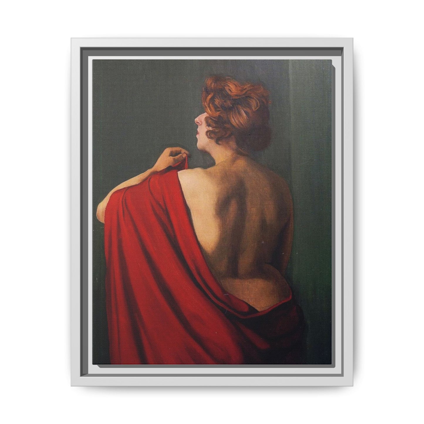 Femme au châle rouge by Félix Vallotton Framed Matte Canvas Wall Art Print