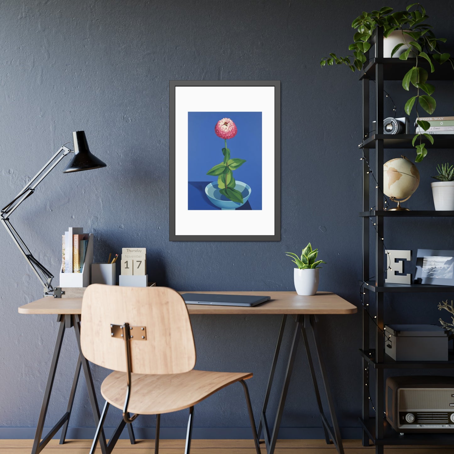 Framed Poster — Pink Bloom Still Life Wall Art