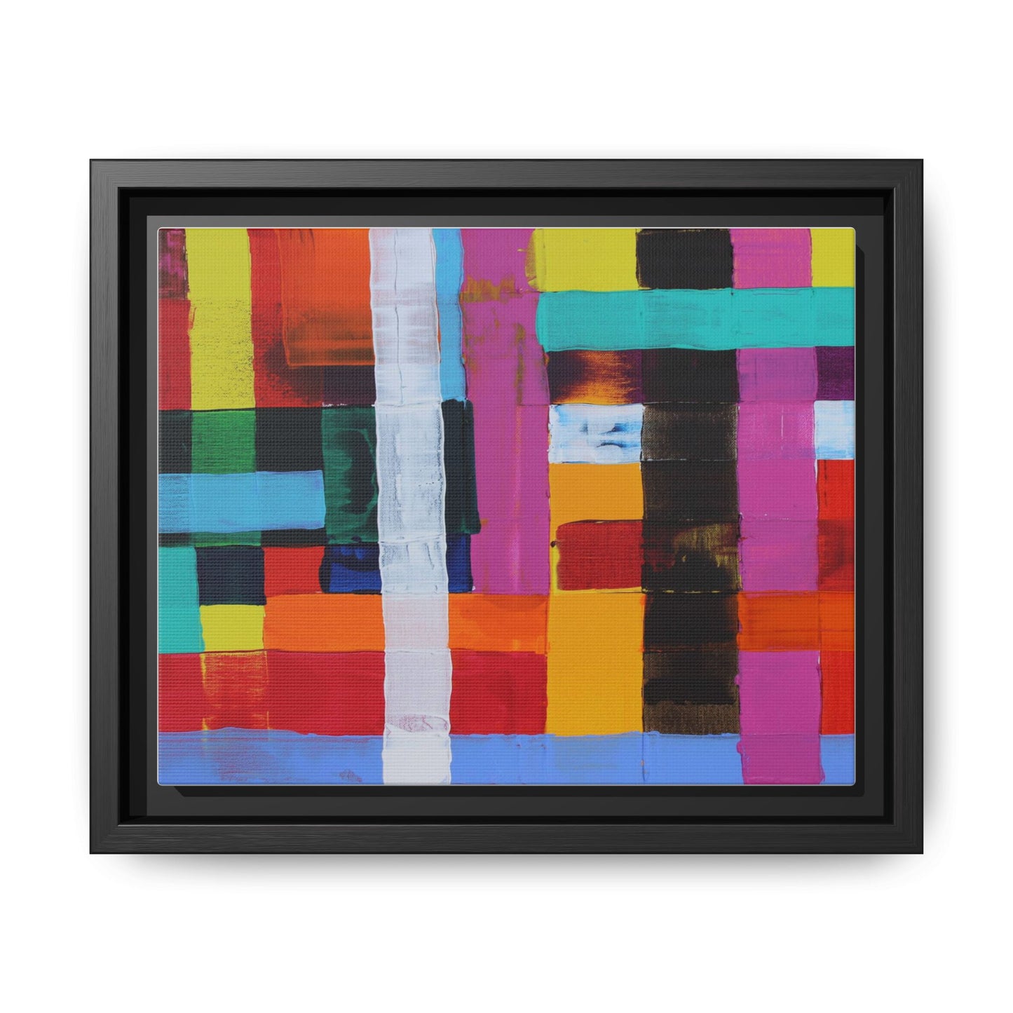Farbfeld Malerei (Acryl) by Unknown Artist Matte Framed Canvas Wall Art Print