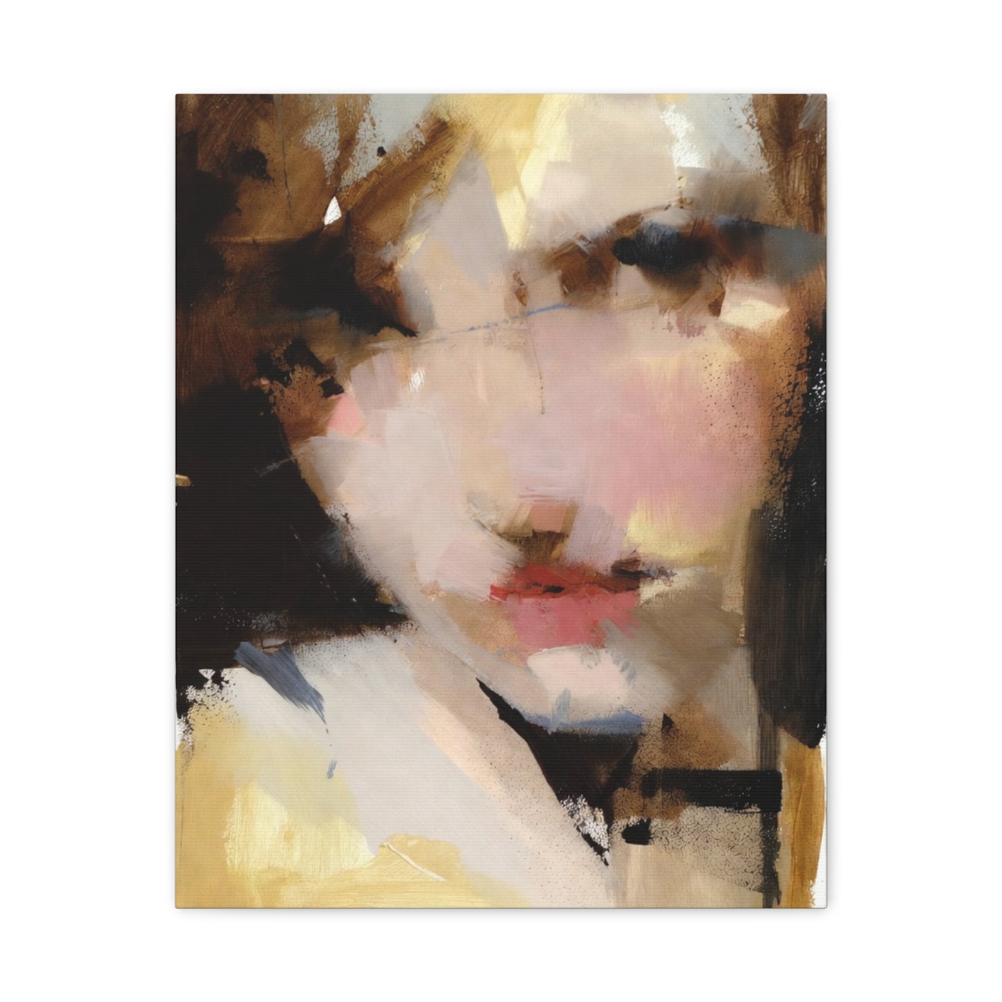Abstract Portrait Matte Canvas Print — Modern Feminine Wall Art