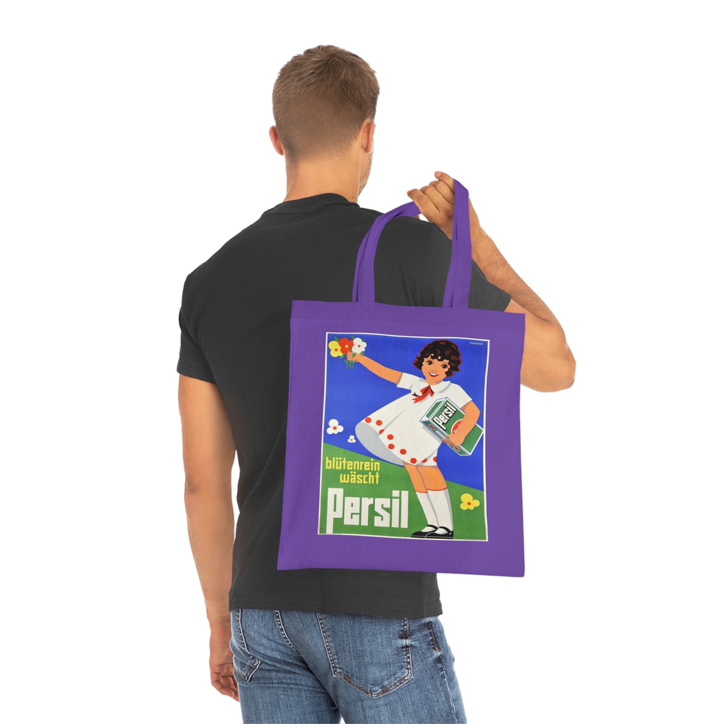 Persil Vintage Ad Tote Bag — Retro Flower Girl Laundry Graphic Cotton Tote